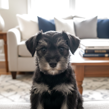 ミニチュアシュナウザー【千葉県・男の子・2025年10月5日・スチールブルー】の写真「両親は、ドッグランでしっかり運動しています。」