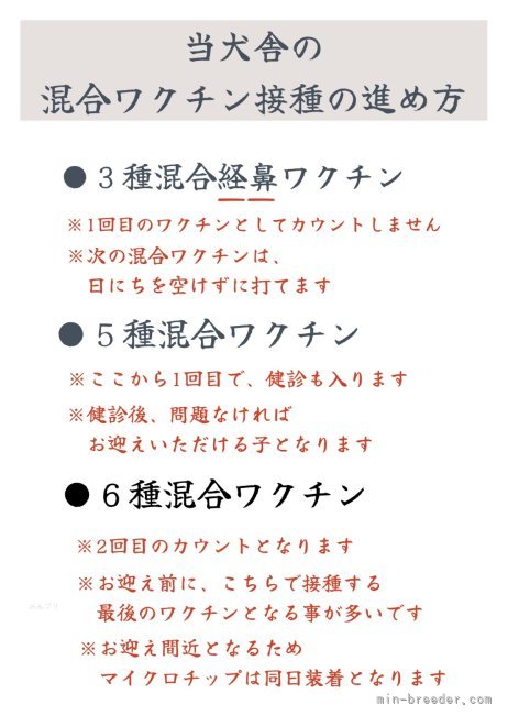 長谷川猛ブリーダーのブログ：当犬舎のワクチンの詳細、ご案内