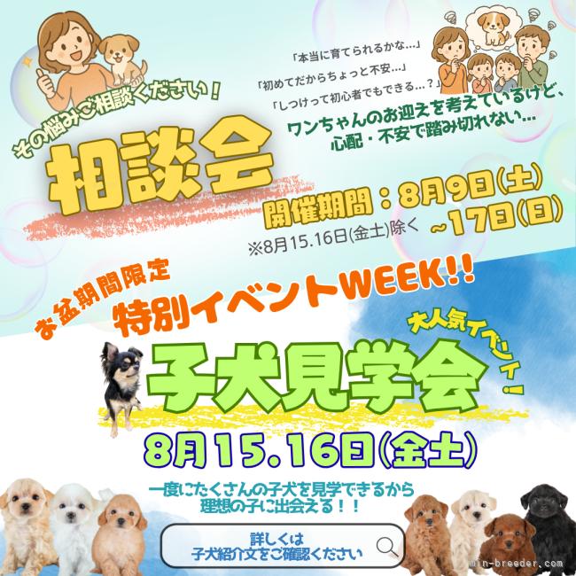 平ほの花ブリーダーのブログ：【お盆期間限定】特別イベントWeekのお知らせ🌻