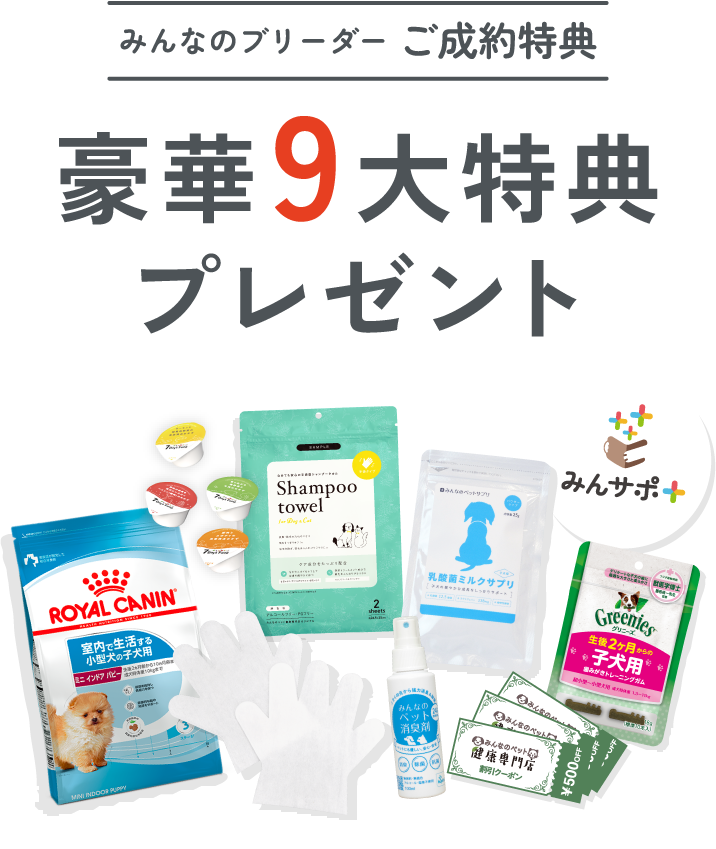 みんなのブリーダーご成約特典イメージ